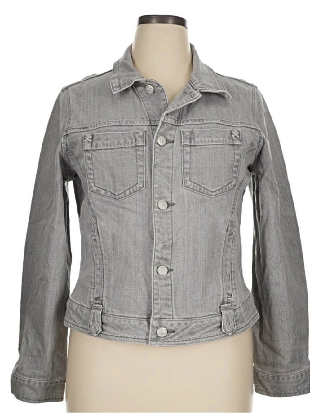 Cabi Women's Gray Denim Jacket - Classic Button-Front